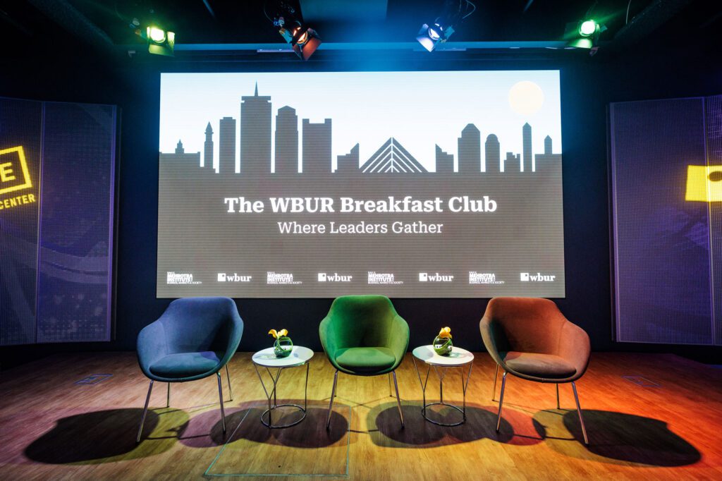 The WBUR Breakfast Club: Reimagining Business Discourse WBUR Breakfast Club stage (photo credit Nick Grace Bolt Creative for WBUR)