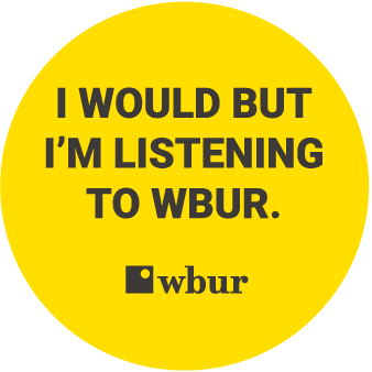 WBUR Stickers: The "Mini-Ambassador" Series i would but listening to wbur yellow round button wbur